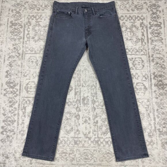 Levis 513 Jeans Men's Dark Wash Casual Slim Straight Denim Pants Size 34x32 - Picture 1 of 5